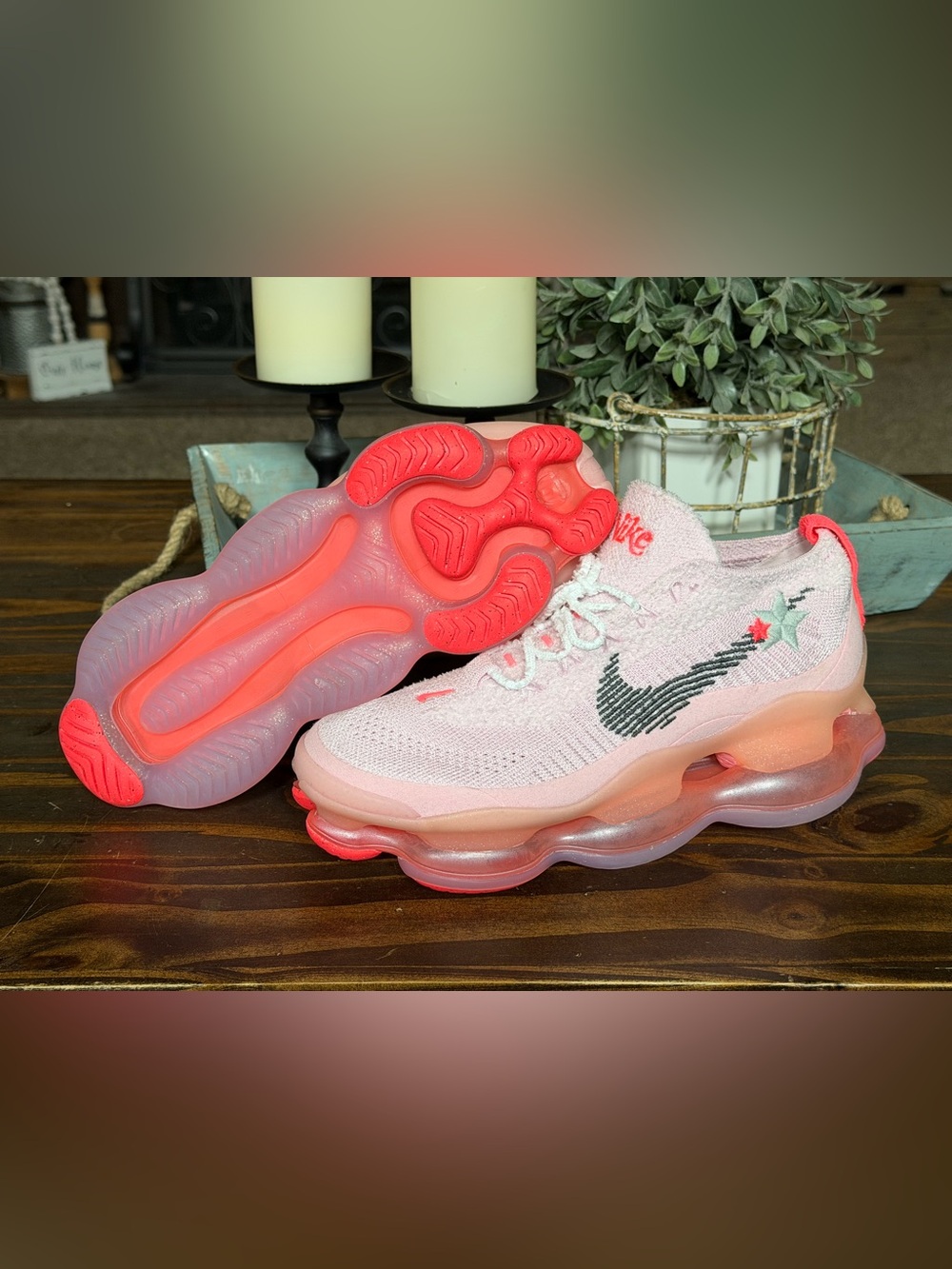 Nike Air Max Scorpion Flyknit “Barbie” sneakers in Pink Foam. Women’s size 8.5